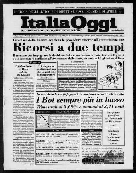 Italia oggi : quotidiano di economia finanza e politica